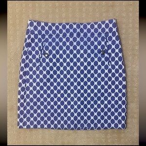 LOFT Outlet Short Skirt‎ with Geometric Design, Periwinkle, Sz 2P
